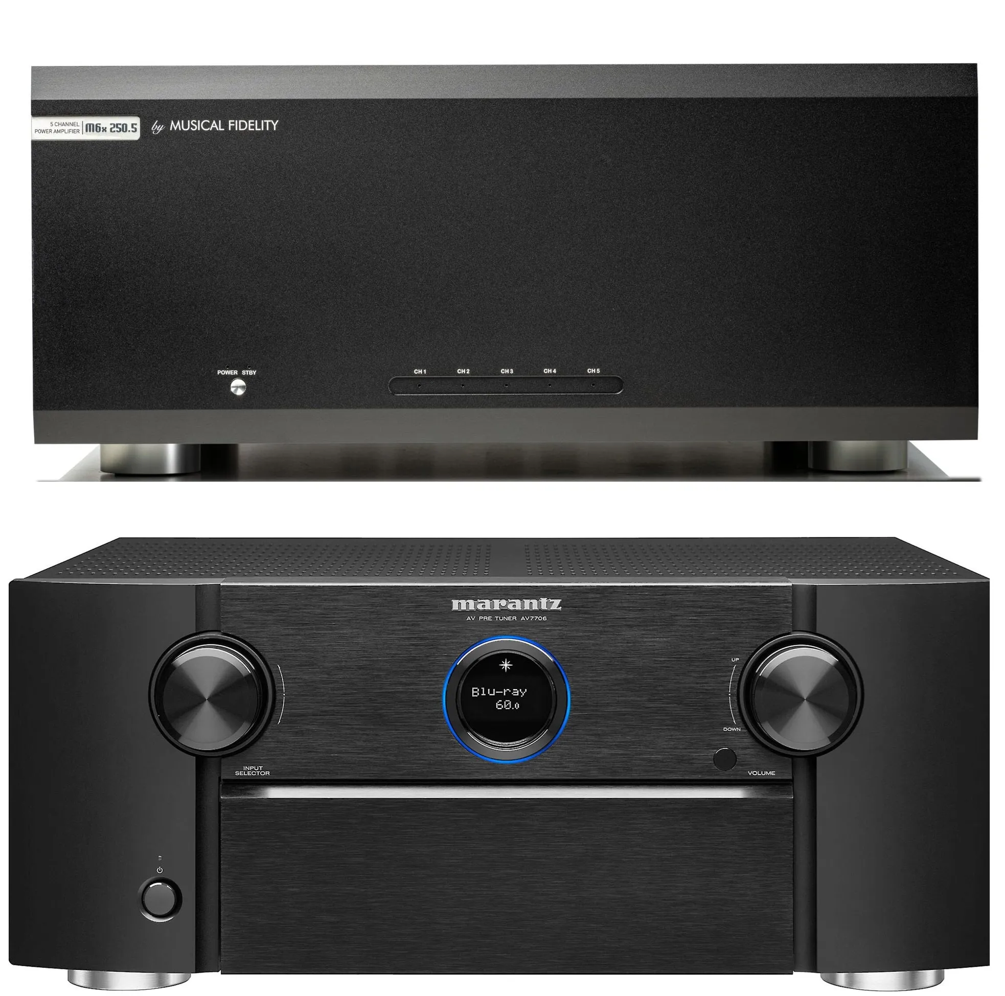 Marantz AV7706 11.2 Channel AV Surround Pre-Amplifier and Musical Fidelity M6X 250.5 5 Channel Power Amplifier Bundle