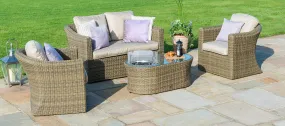 Maze Winchester 2 Seat Sofa Set With Fire Pit Coffee Table