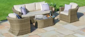 Maze Winchester 3 Seat Sofa Set With Fire Pit Coffee Table