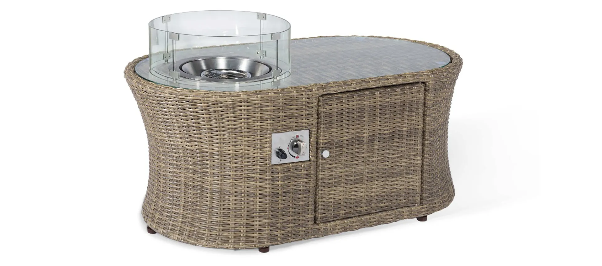 Maze Winchester 3 Seat Sofa Set With Fire Pit Coffee Table