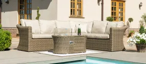 Maze Winchester Large Corner Sofa Set With Fire Pit Table