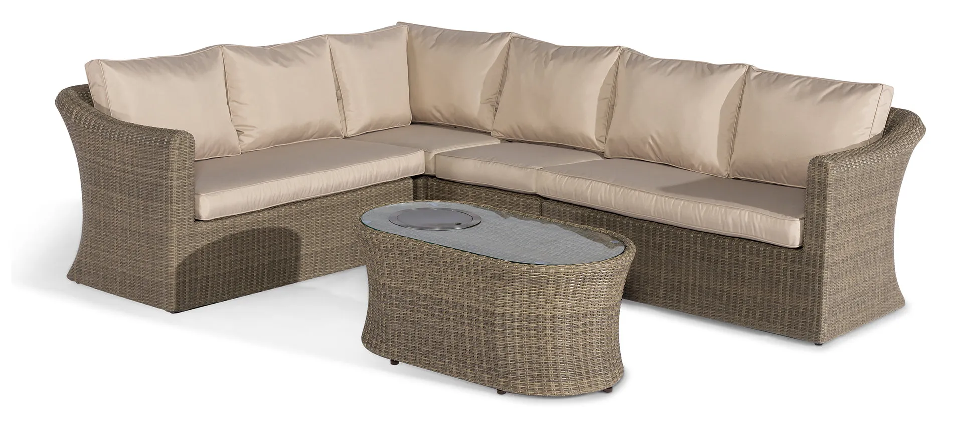 Maze Winchester Large Corner Sofa Set With Fire Pit Table