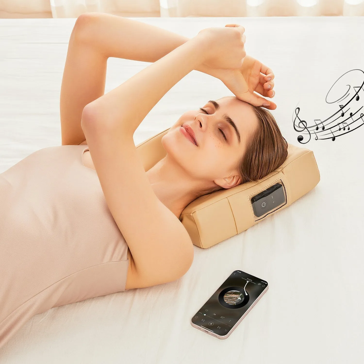 Music Master High Fidelity Sound Ergonomic Face Cradle - Cream Colour
