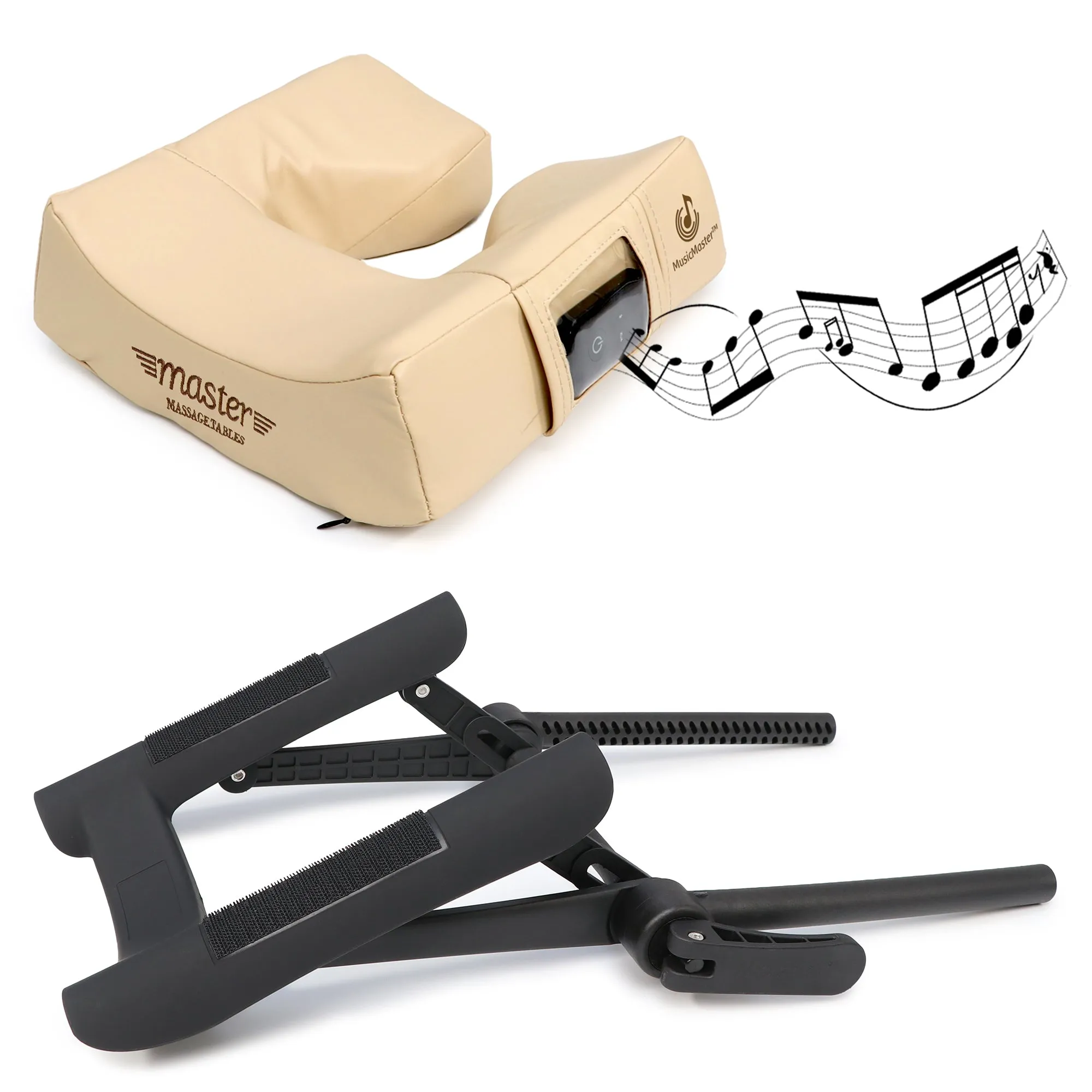 Music Master High Fidelity Sound Ergonomic Face Cradle - Cream Colour