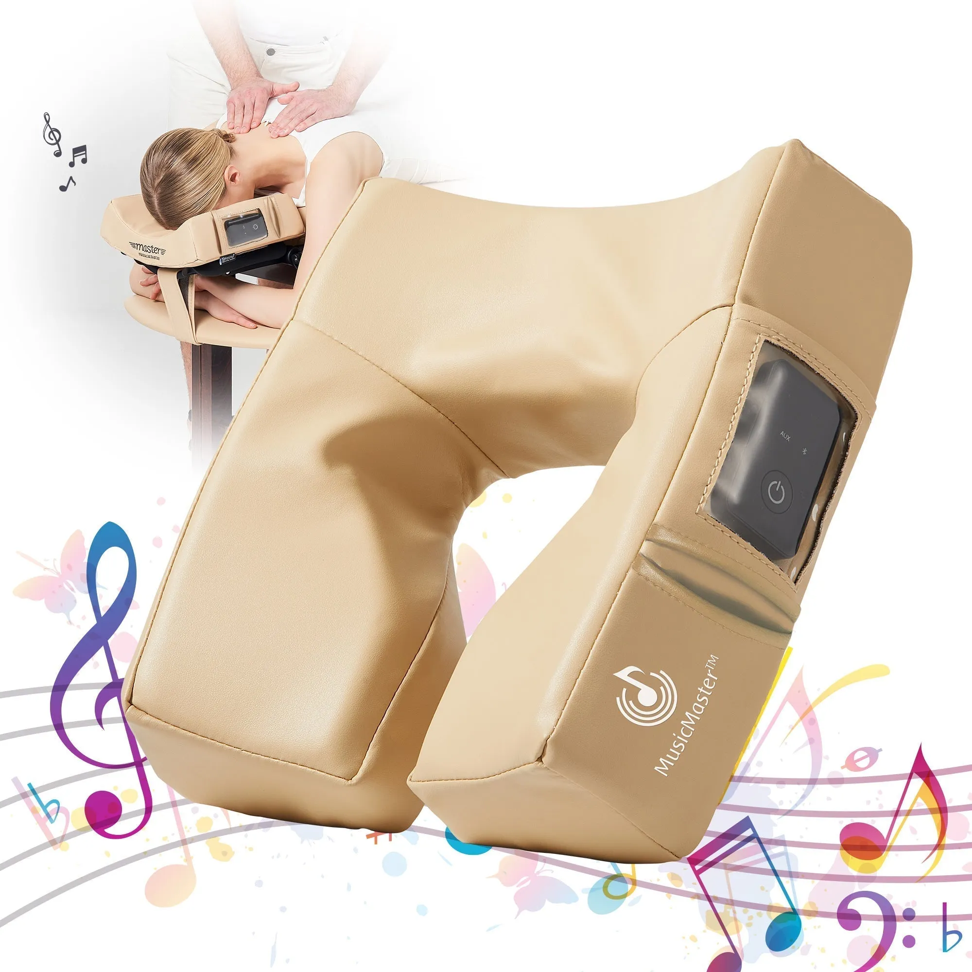 Music Master High Fidelity Sound Ergonomic Face Cradle - Cream Colour