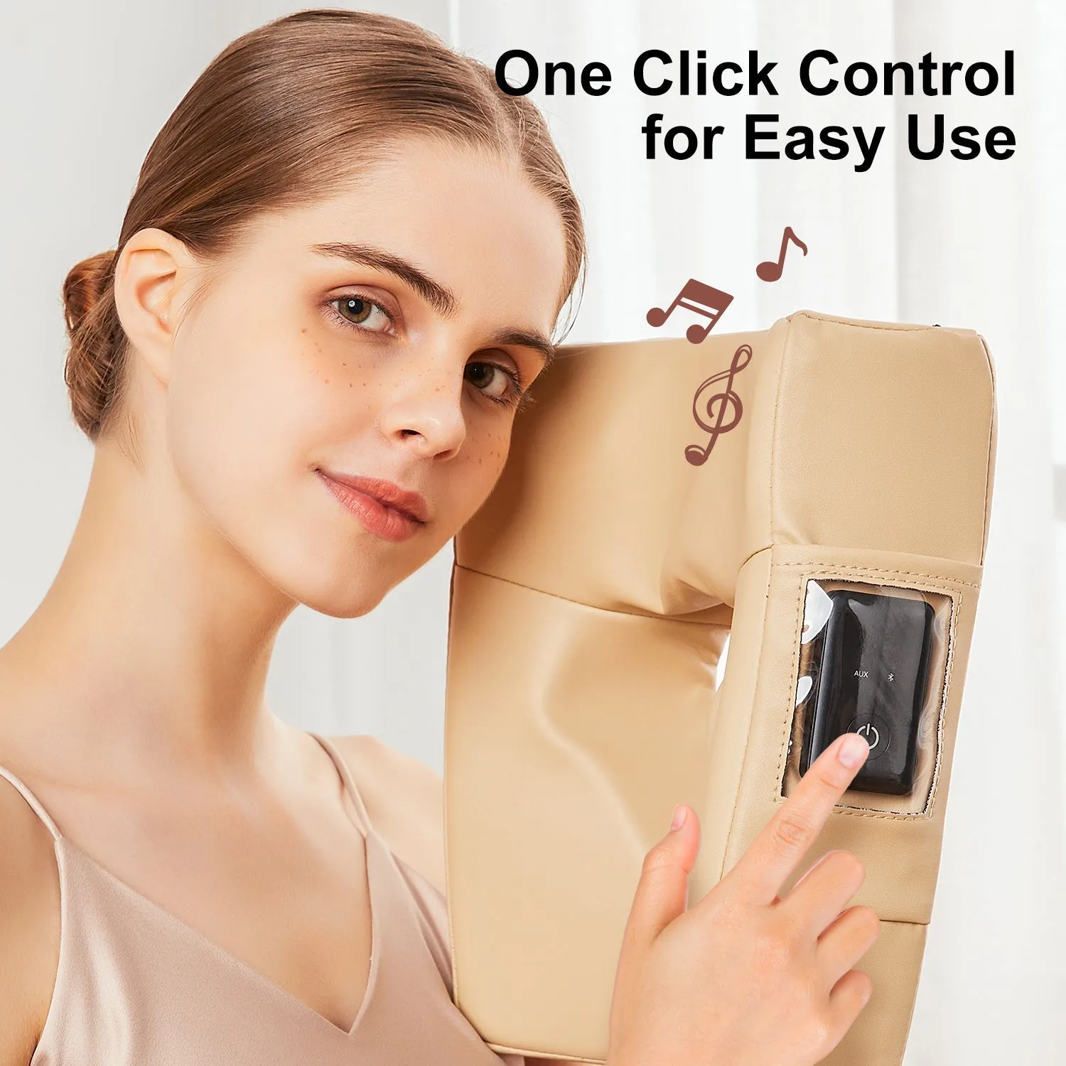 Music Master High Fidelity Sound Ergonomic Face Cradle - Cream Colour