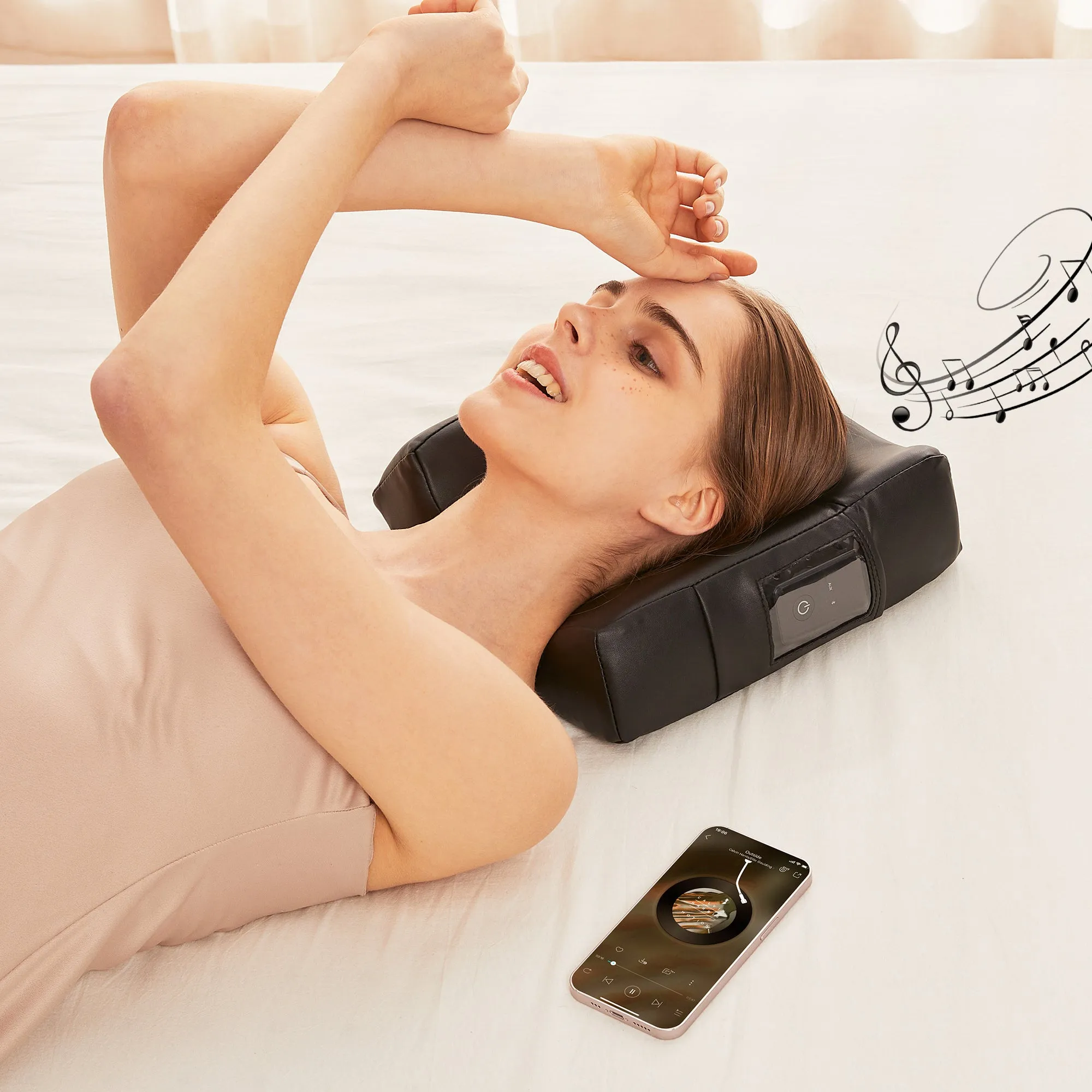 Music Master High Fidelity Sound Ergonomic Face Cradle Cushion - Black