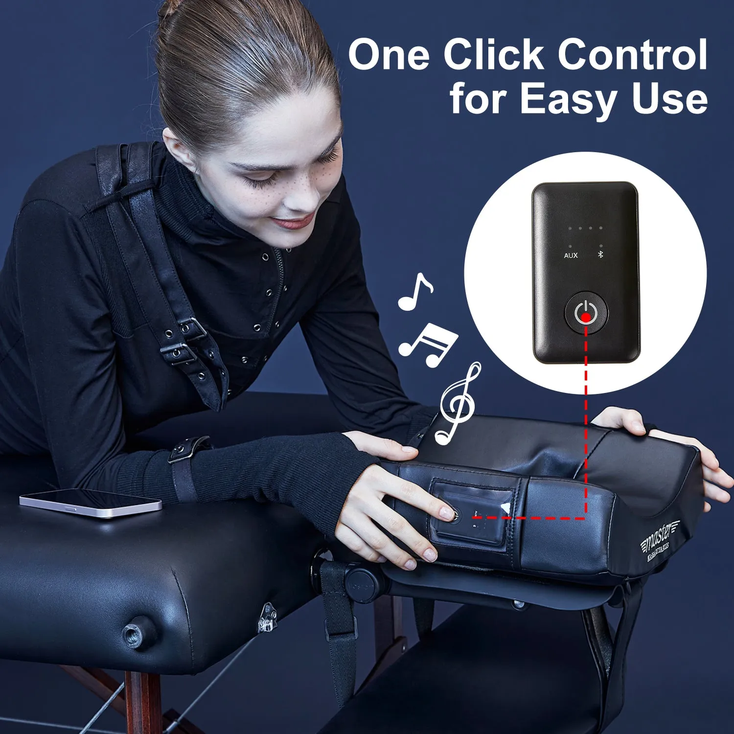 Music Master High Fidelity Sound Ergonomic Face Cradle Cushion - Black