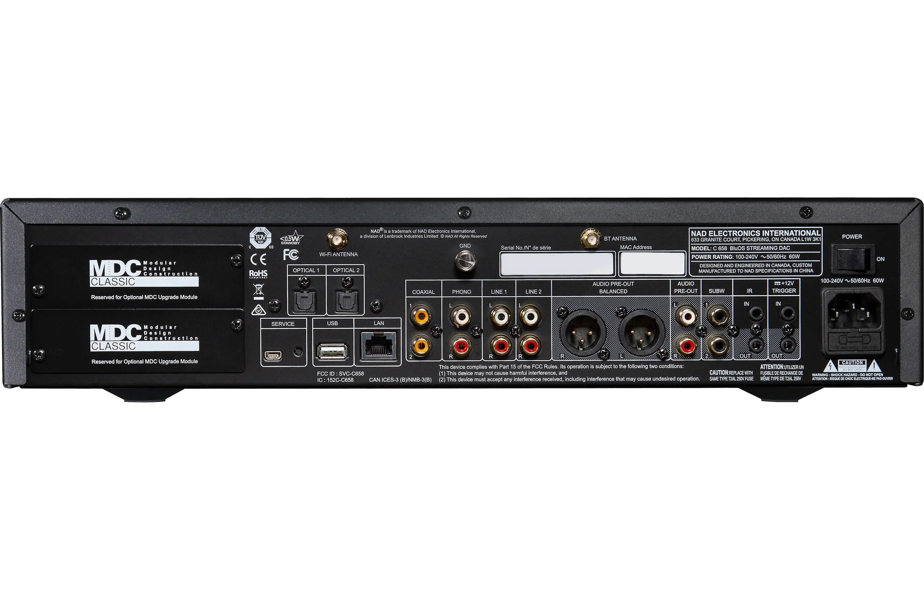 NAD Electronics C 658 BluOS Streaming DAC/Preamplifier Open Box