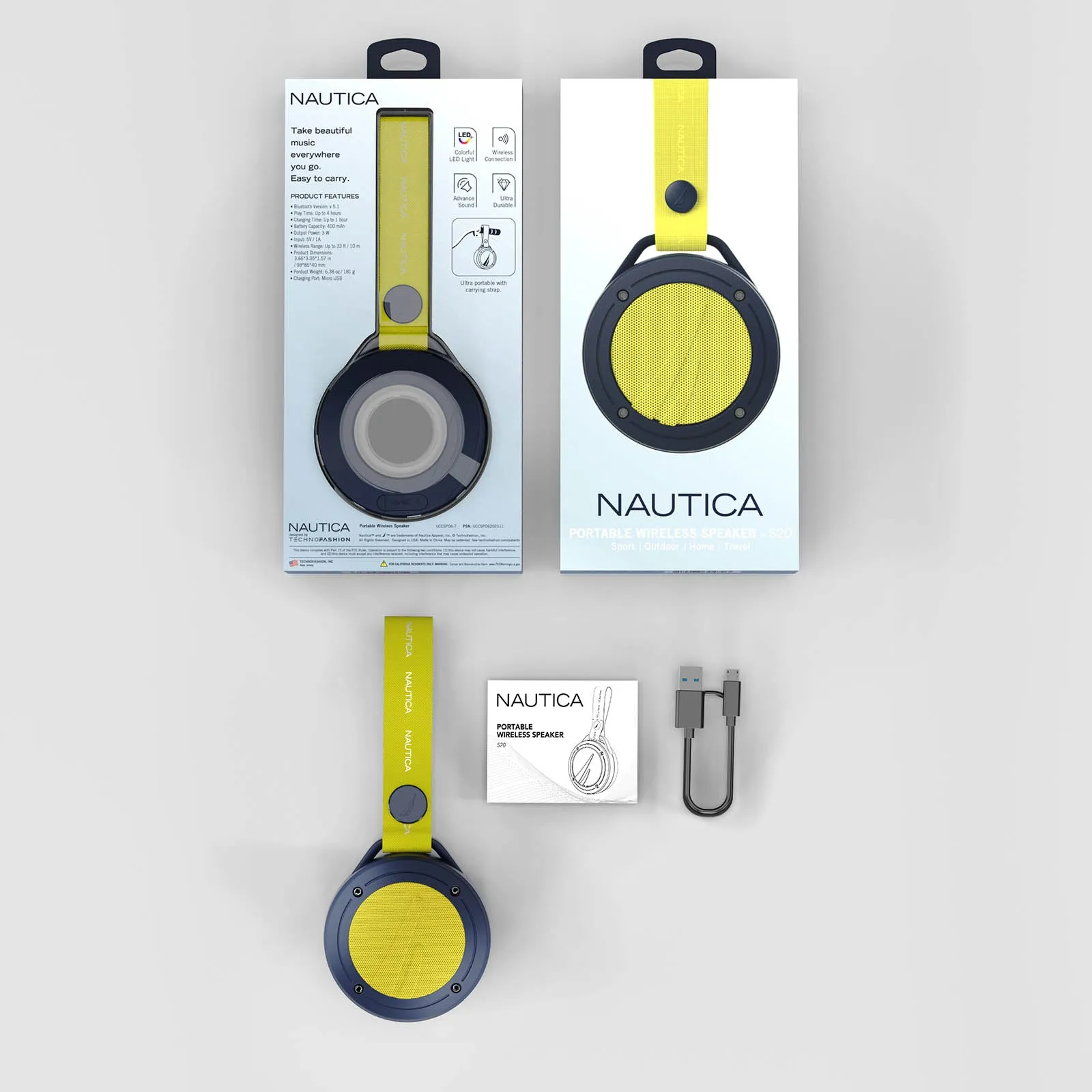 Nautica Portable Bluetooth Speaker S20 - Navy/Red