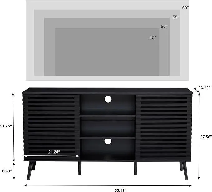 Neo Modern TV Cabinet Entertainment - Black