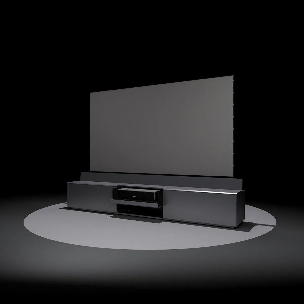 Newest VIVIDSTORM Bundle-Projector&Screen&Fully Concealed Motorised Laser TV Cabinet Paris
