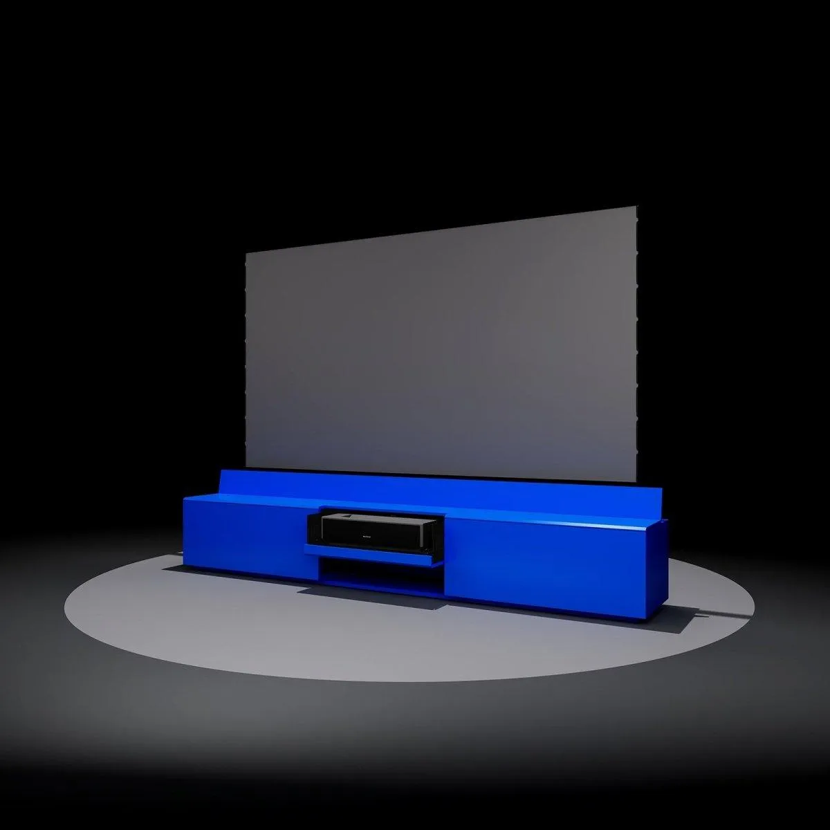 Newest VIVIDSTORM Bundle-Projector&Screen&Fully Concealed Motorised Laser TV Cabinet Paris