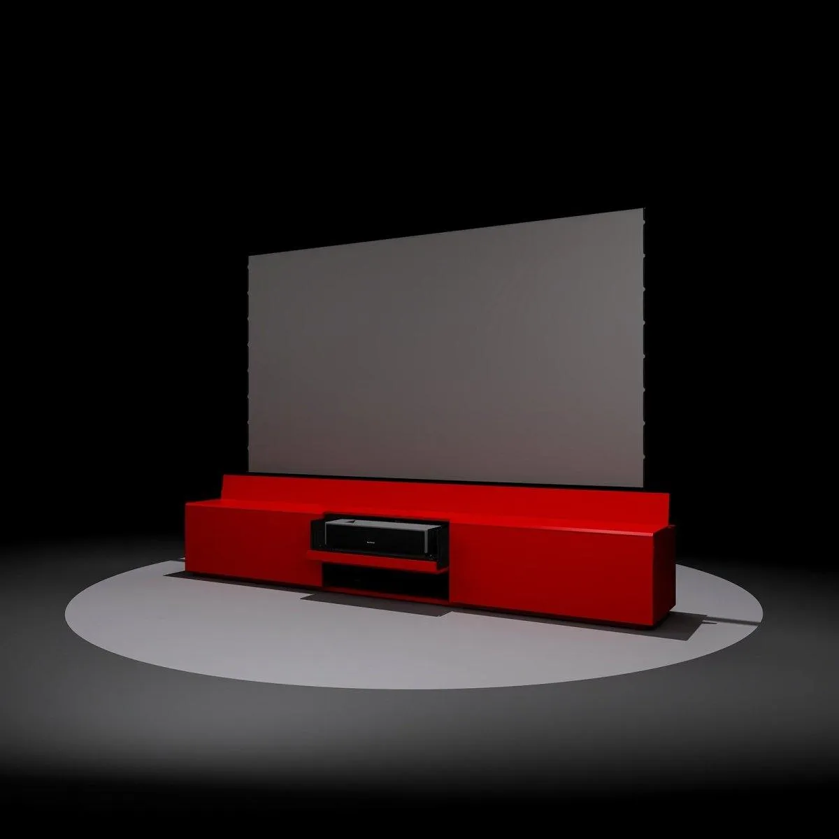 Newest VIVIDSTORM Bundle-Projector&Screen&Fully Concealed Motorised Laser TV Cabinet Paris