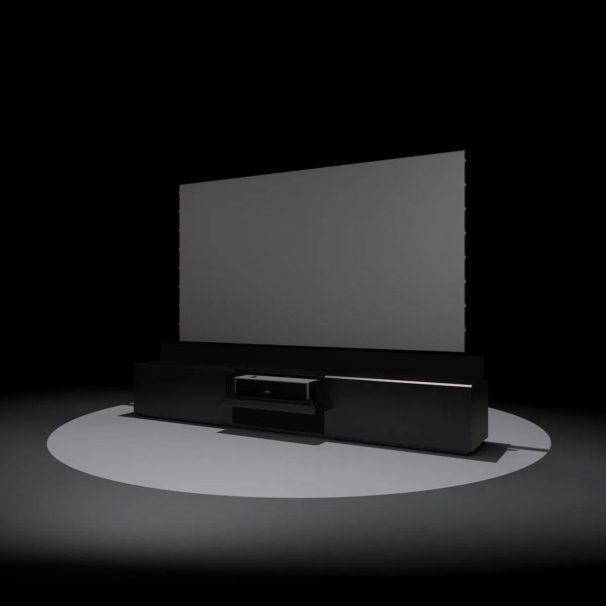 Newest VIVIDSTORM Bundle-Projector&Screen&Fully Concealed Motorised Laser TV Cabinet Paris