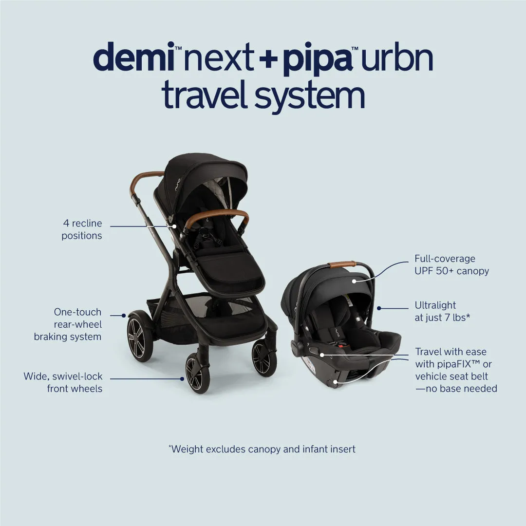 Nuna DEMI Next   PIPA Urbn Travel System - Caviar