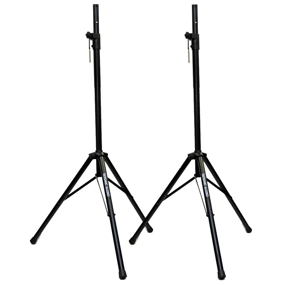 Pair of 12" PA Speakers with two Tripod Speaker Stands