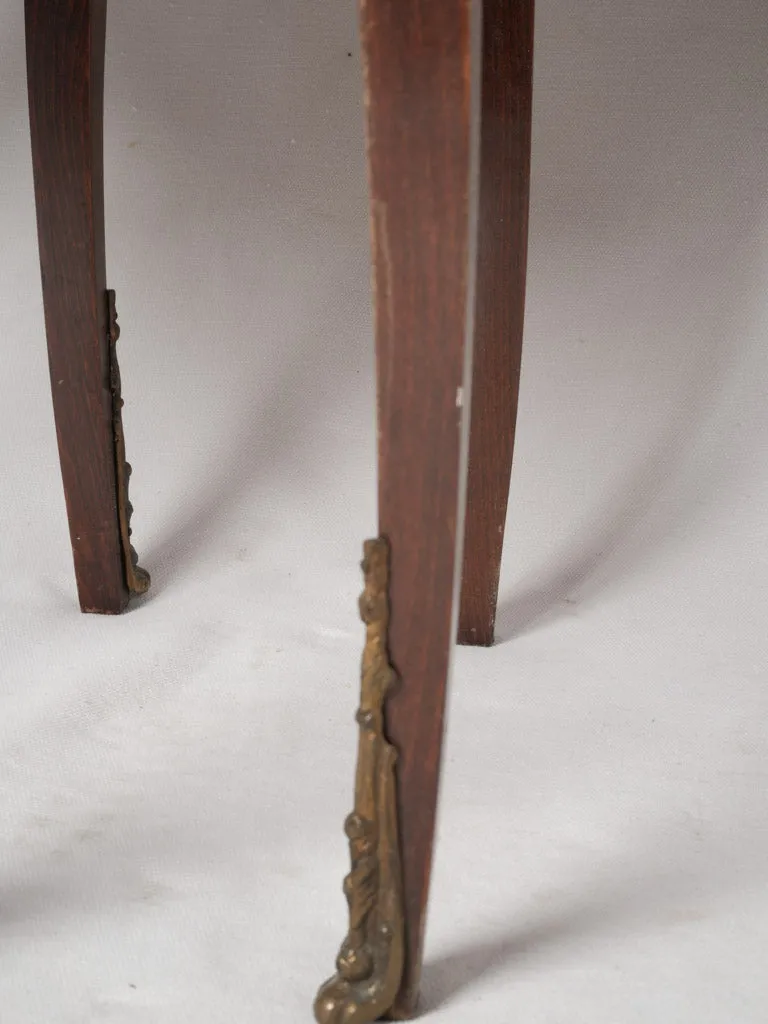 Pair of antique French nightstands - marquetry & marble
