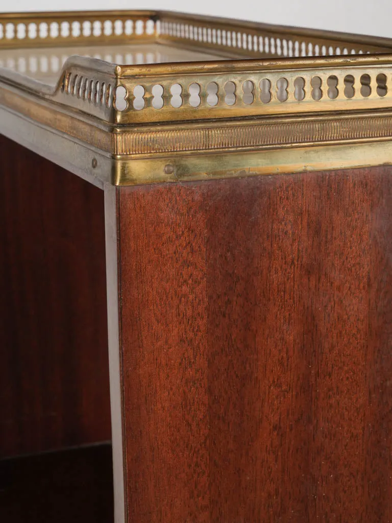 Pair of antique French nightstands - marquetry & marble