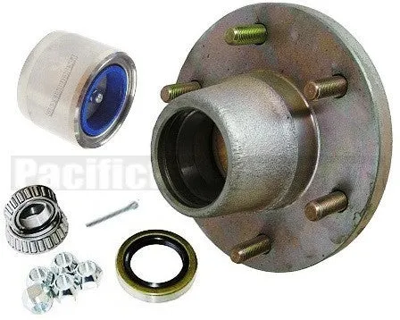 Plated Trailer Hub KIT, 5200-6000lb. axles, 25580/67048 Bearings - 6"/5.5" #41120KIT