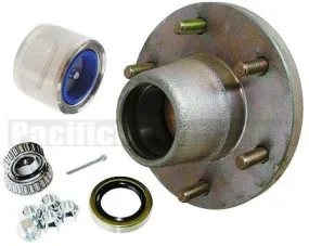 Plated Trailer Hub KIT, 5200-6000lb. axles, 25580/67048 Bearings - 6"/5.5" #41120KIT