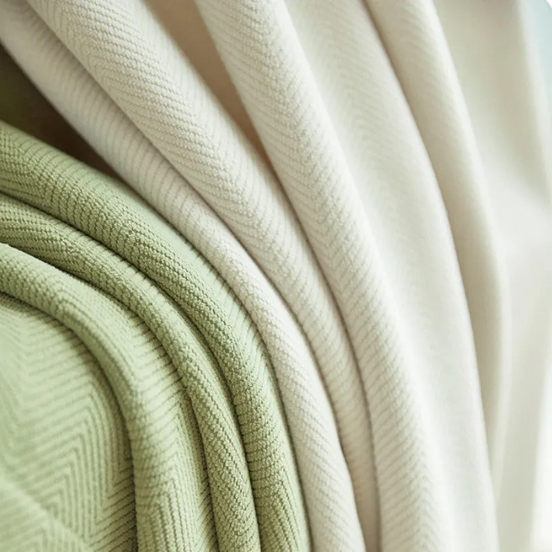 Poppy Sage Green & Cream Color-Blocking Blackout Curtain