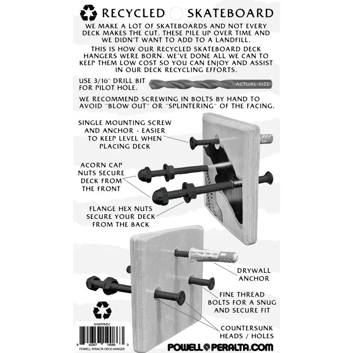Powell Peralta Wall Mount Skateboard Deck Hanger