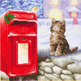 "Postman Cat" Crystal Art Kit 30x30cm