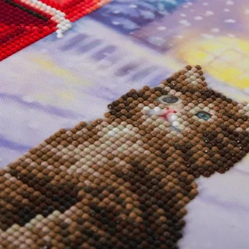 "Postman Cat" Crystal Art Kit 30x30cm