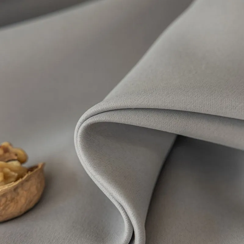 Samara Grey 100% Blackout Solid Custom Curtain