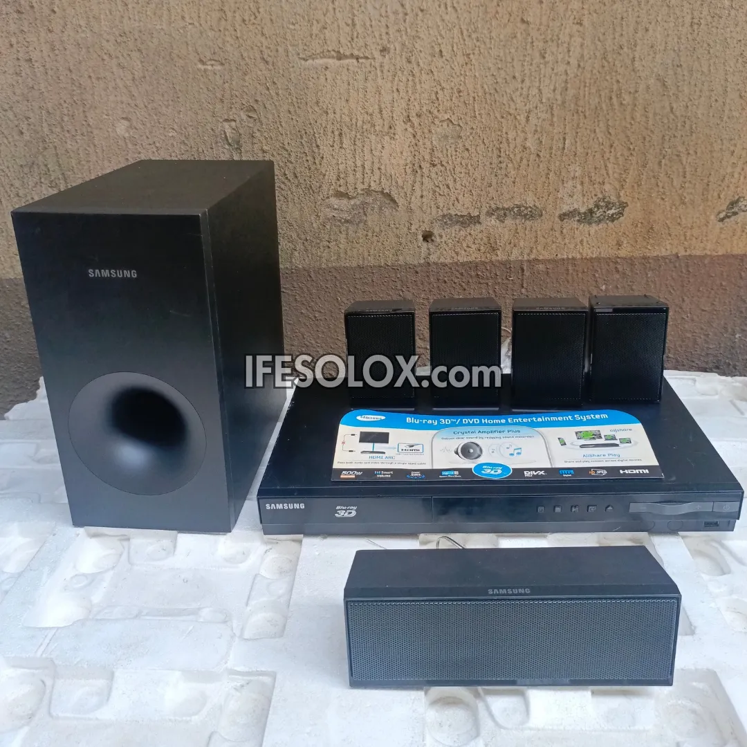 Samsung HT-E3500 5.1Ch 500Watts Blu-ray 3D DVD Home Theater Complete Set (USB, Aux, FM, Optical, HDMI) - Foreign Used