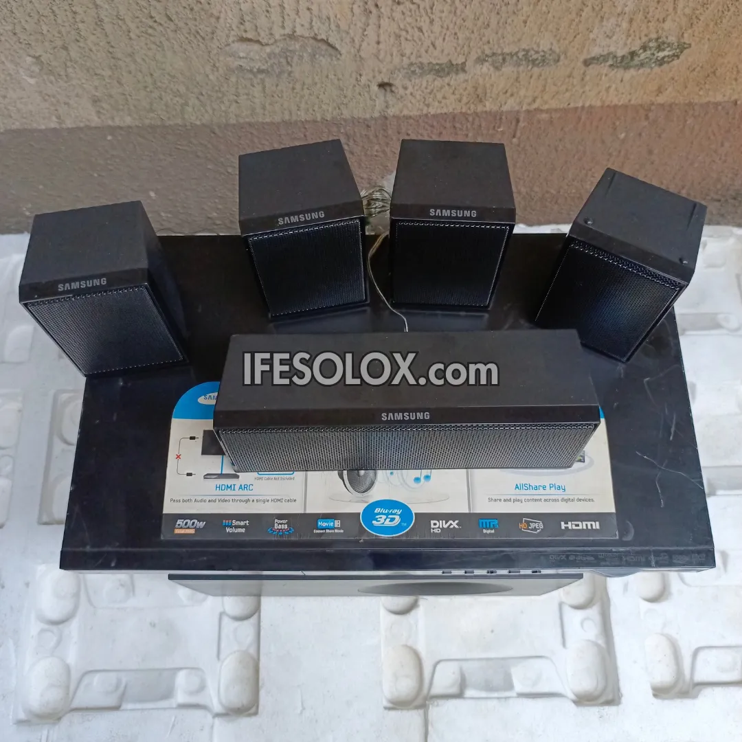 Samsung HT-E3500 5.1Ch 500Watts Blu-ray 3D DVD Home Theater Complete Set (USB, Aux, FM, Optical, HDMI) - Foreign Used