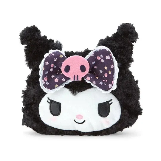 Sanrio Kuromi Fluffy Rose Boa, Flowery Dress, Plush Pouch