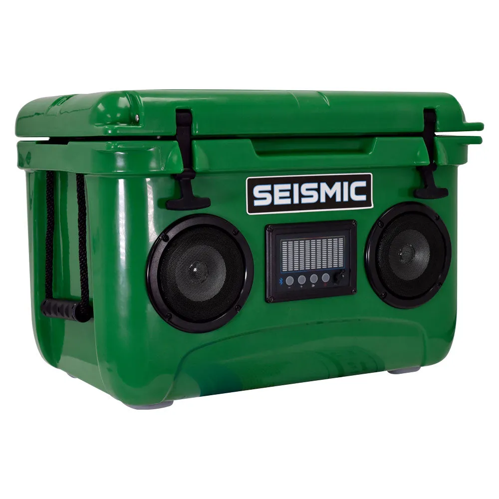 SC37WS-Green - 37 Quart Green Hard Cooler Box with Built-In Bluetooth Speakers