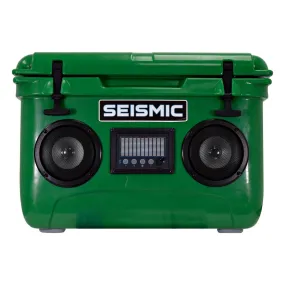 SC37WS-Green - 37 Quart Green Hard Cooler Box with Built-In Bluetooth Speakers