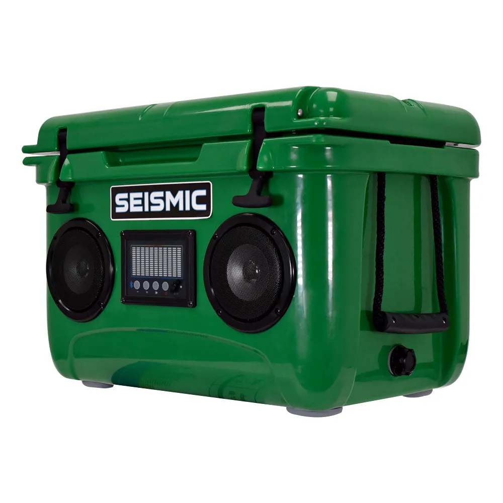 SC37WS-Green - 37 Quart Green Hard Cooler Box with Built-In Bluetooth Speakers
