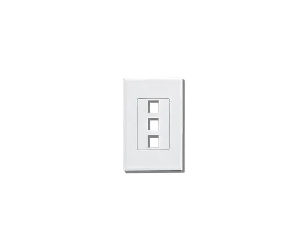 Screwless Keystone Wall Plate, Single-Gang - Up to 3-Ports - White
