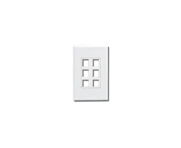 Screwless Keystone Wall Plate, Single-Gang - Up to 3-Ports - White