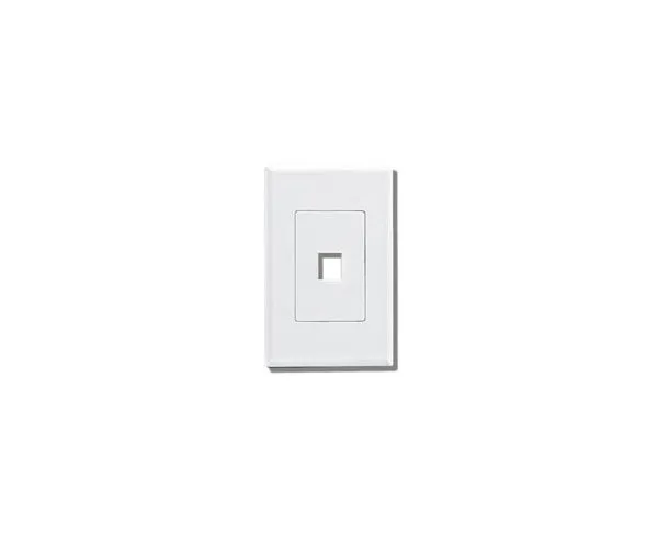 Screwless Keystone Wall Plate, Single-Gang - Up to 3-Ports - White