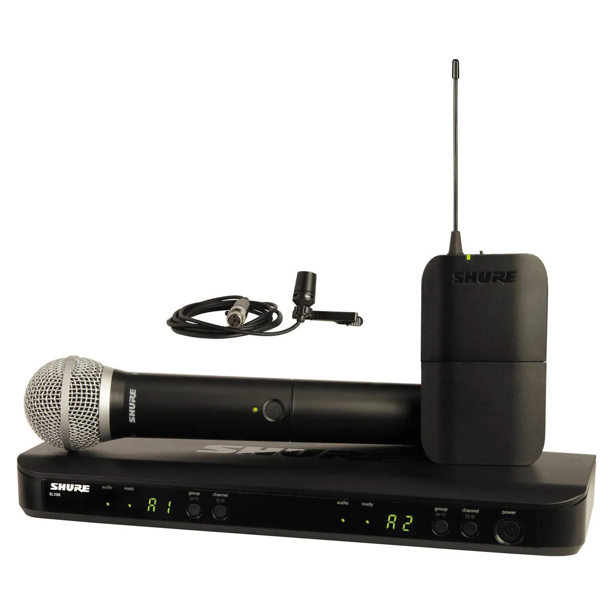 Shure BLX1288 wireless dual channel combo system