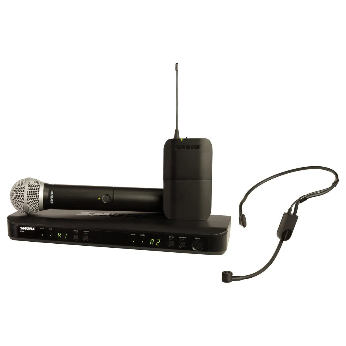 Shure BLX1288 wireless dual channel combo system