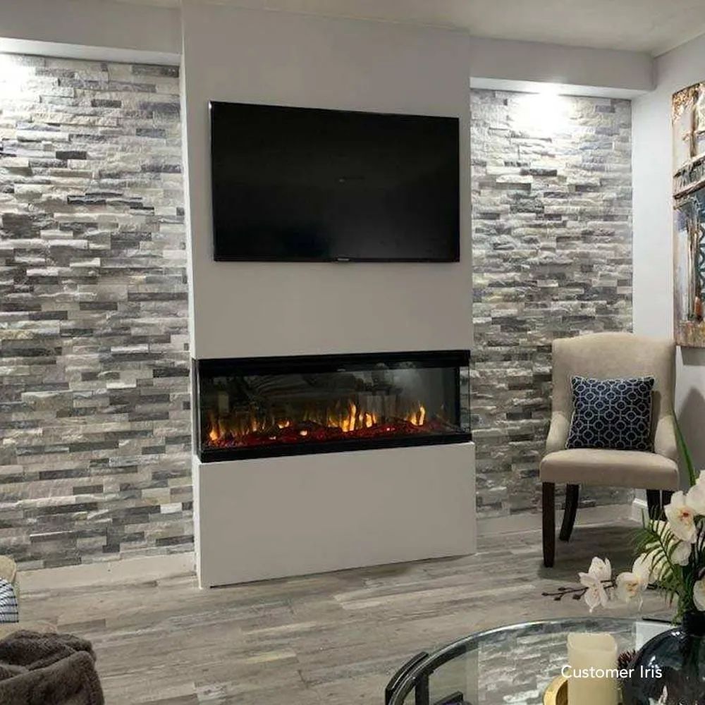 Sideline Infinity 50 Inch 3 Sided Recessed Smart Electric Fireplace 80045