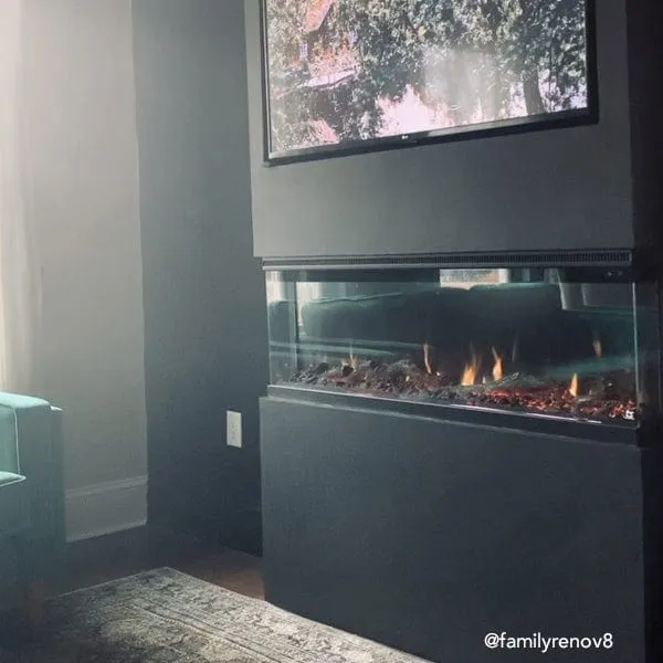 Sideline Infinity 60 Inch 3 Sided Recessed Smart Electric Fireplace 80046