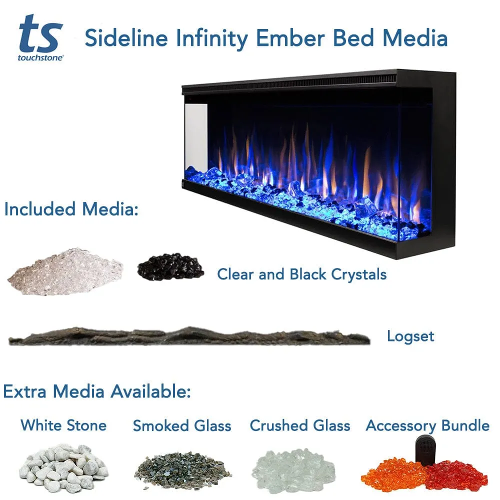 Sideline Infinity 60 Inch 3 Sided Recessed Smart Electric Fireplace 80046