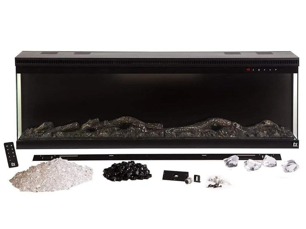 Sideline Infinity 60 Inch 3 Sided Recessed Smart Electric Fireplace 80046