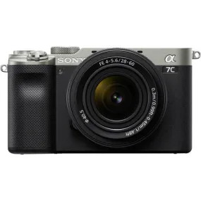 Sony A7C Full-Frame Compact Mirrorless Camera, FE 28-60mm F/4-5.6, Silver