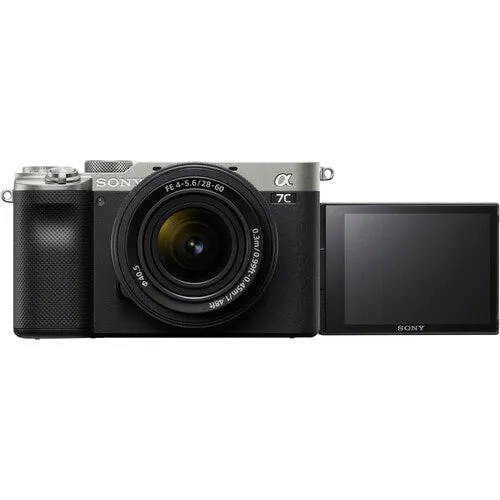 Sony A7C Full-Frame Compact Mirrorless Camera, FE 28-60mm F/4-5.6, Silver