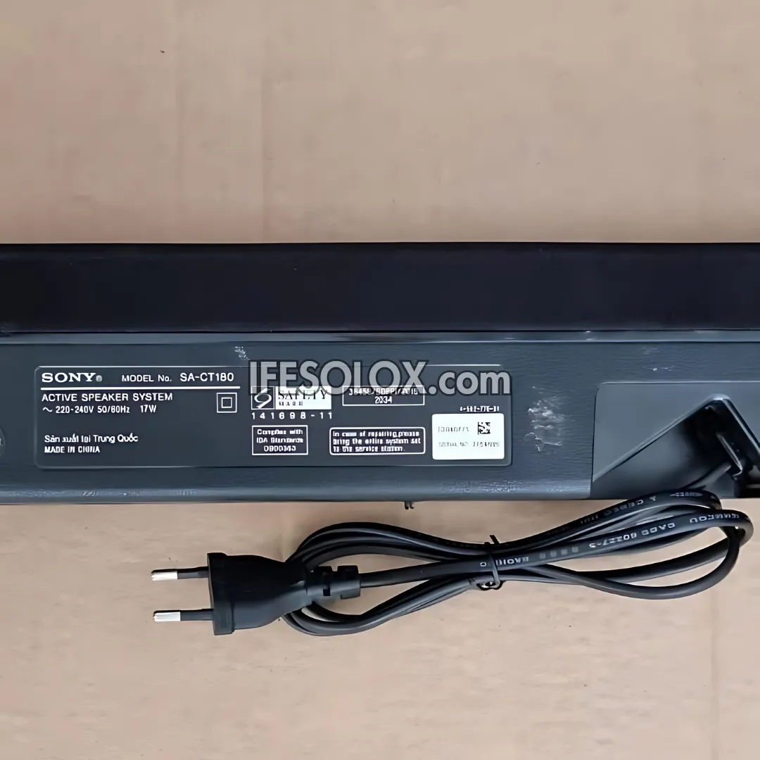 SONY HT-CT180 2.1Ch 100W Compact Bluetooth Sound Bar with Wireless Subwoofer (Aux, Optical in, USB) - Foreign Used