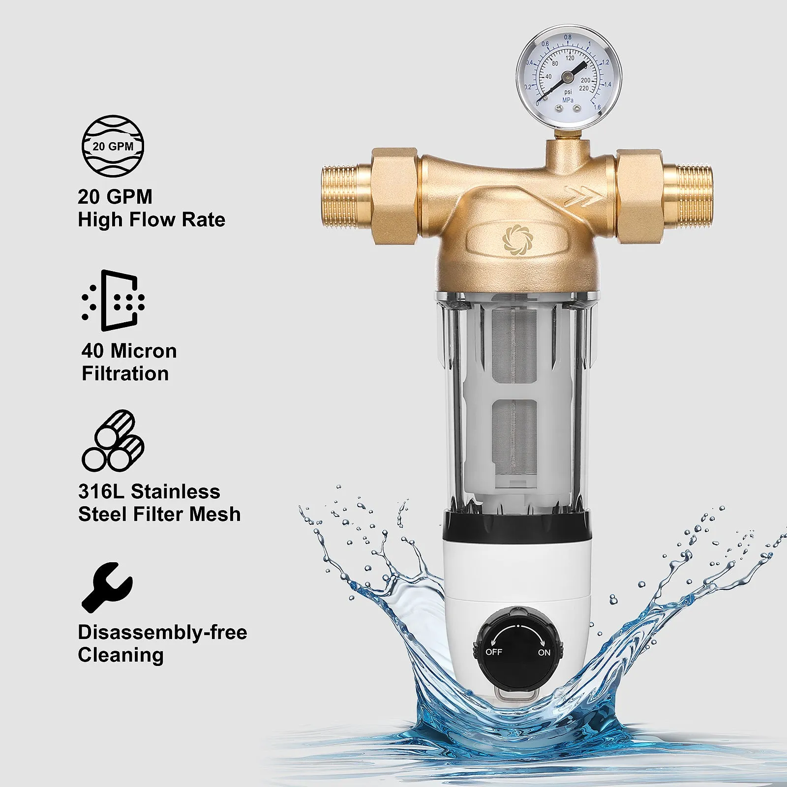 Spin Down Home Water Sediment Filter