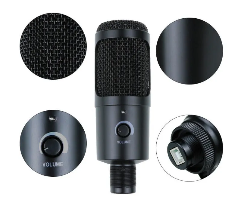 Studio-Grade USB Condenser Microphone - Versatile Recording Excellence